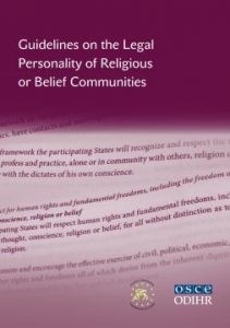Guidelines on the Legal Personality of Religious or Belief Communities (OSCE)